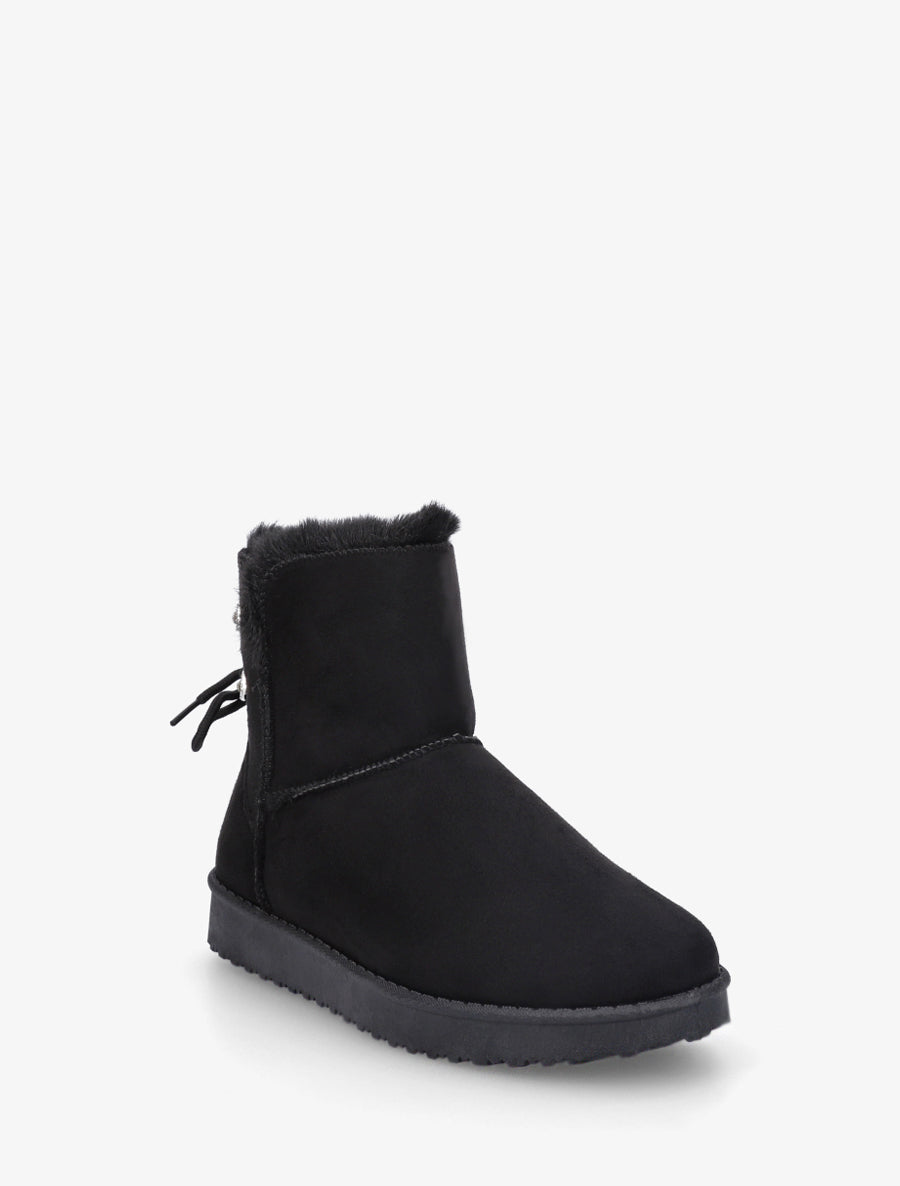 Bottines en suédine à strass - Noir - 2