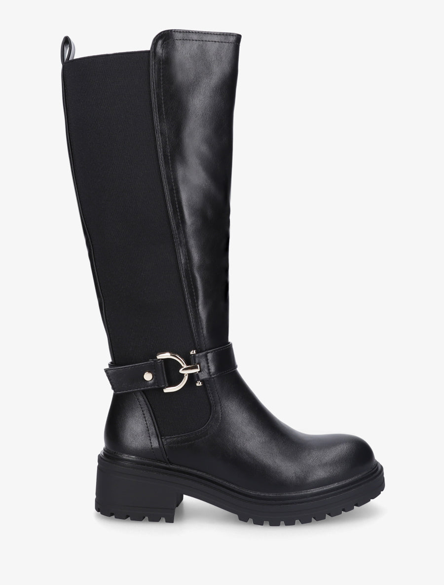 Bottes à boucle et semelle crantée - Noir - 1