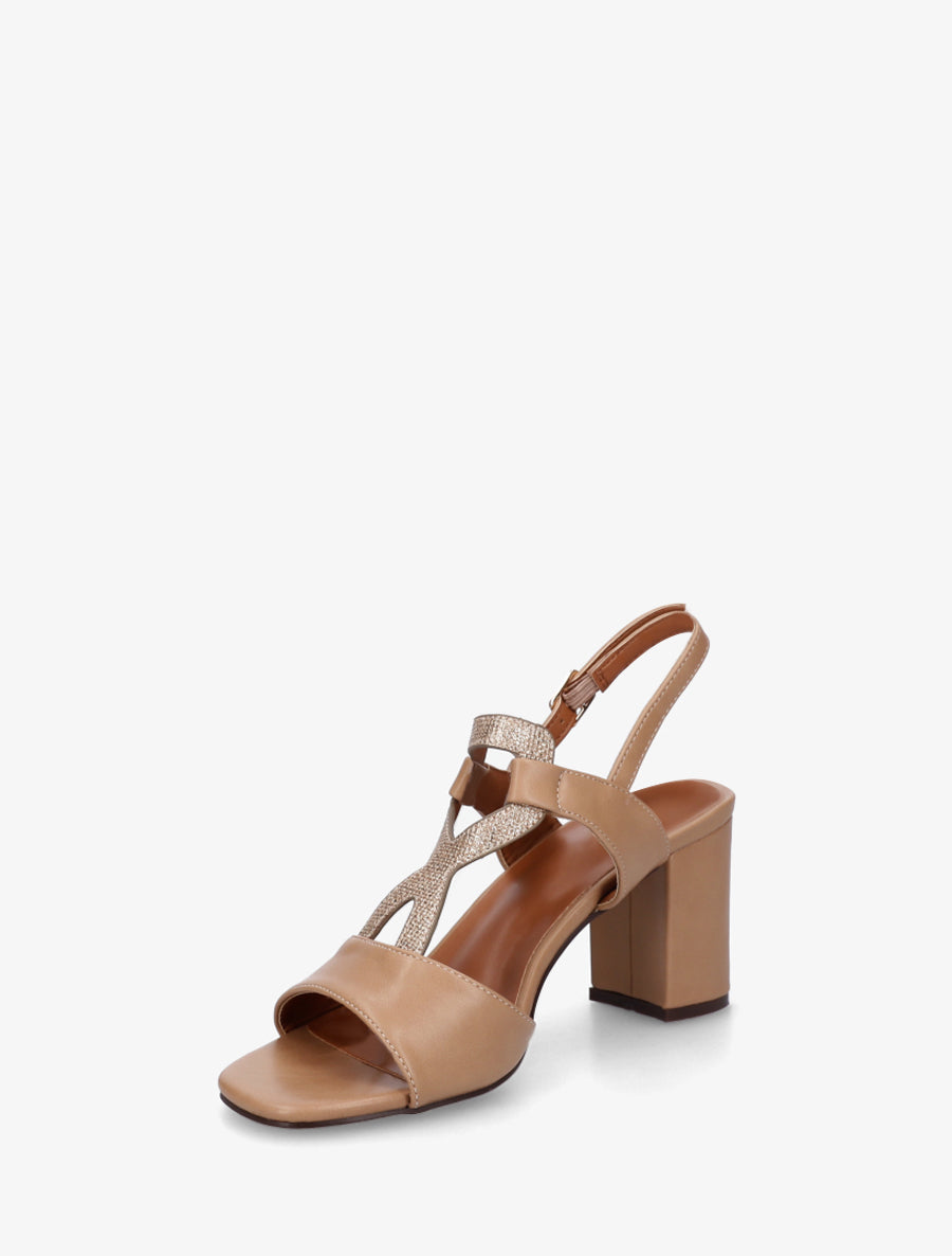 Sandales à empiècement irisé - Beige foncé - 3