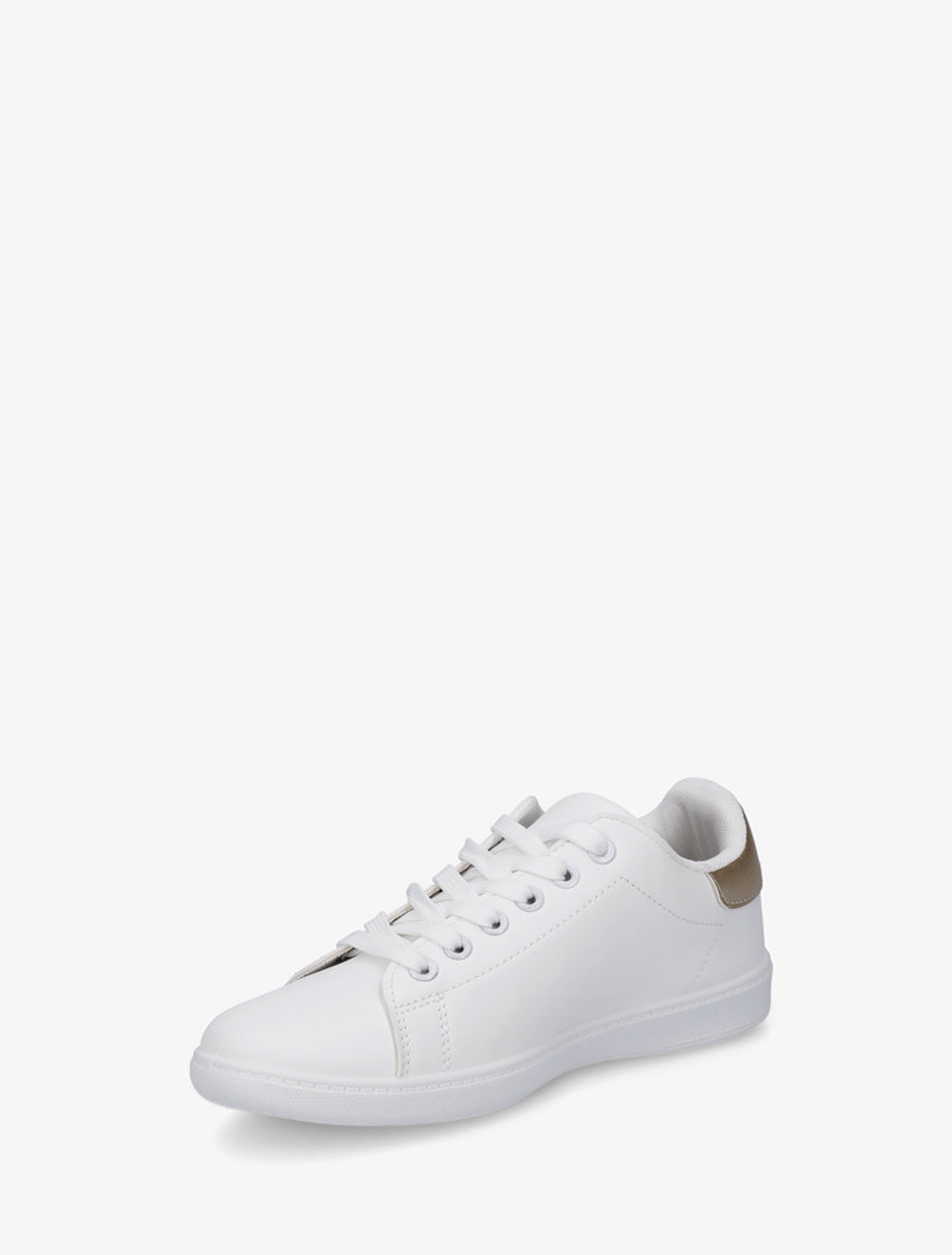 Sneakers basiques en simili - Or - 3