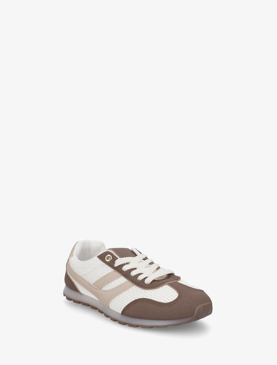 Baskets en maille à contrefort contrastant - Marron - 2