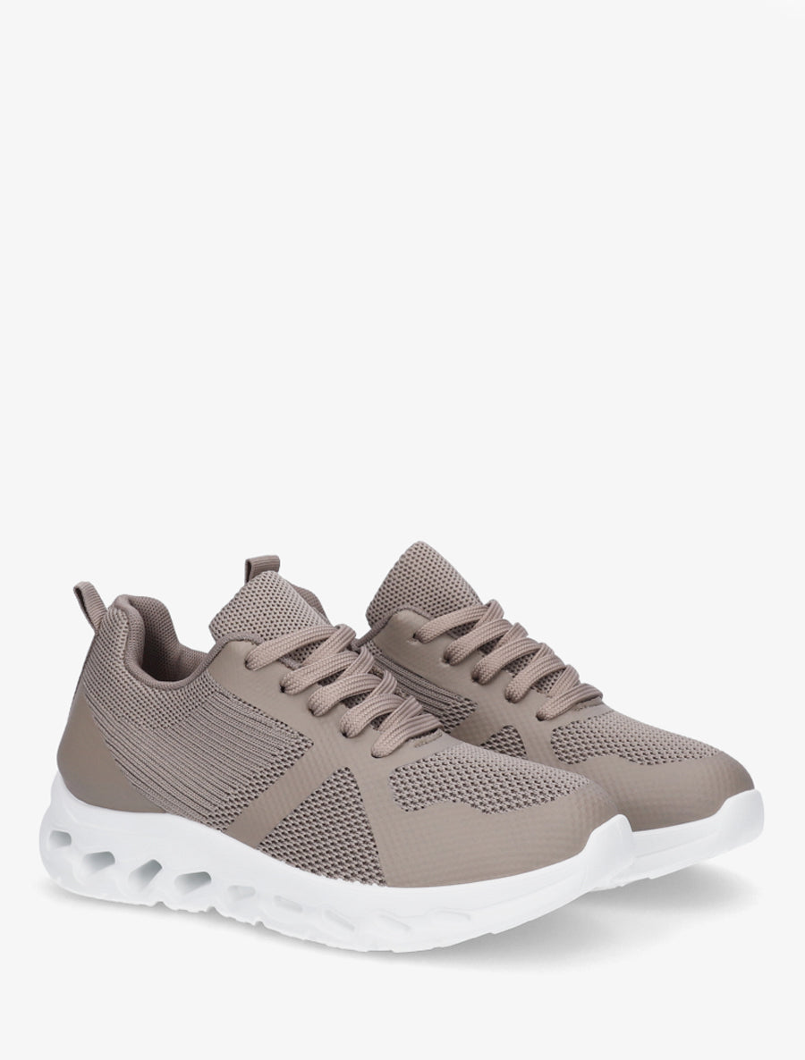 Baskets en tissu à semelle ajourée - Taupe - 4