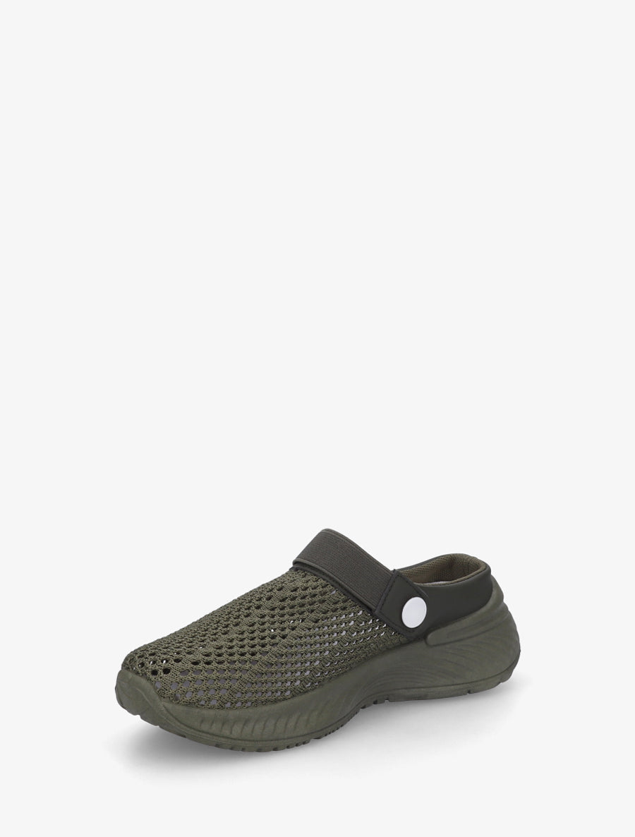 Sabots en toile à bride élastiquée - Kaki - 3