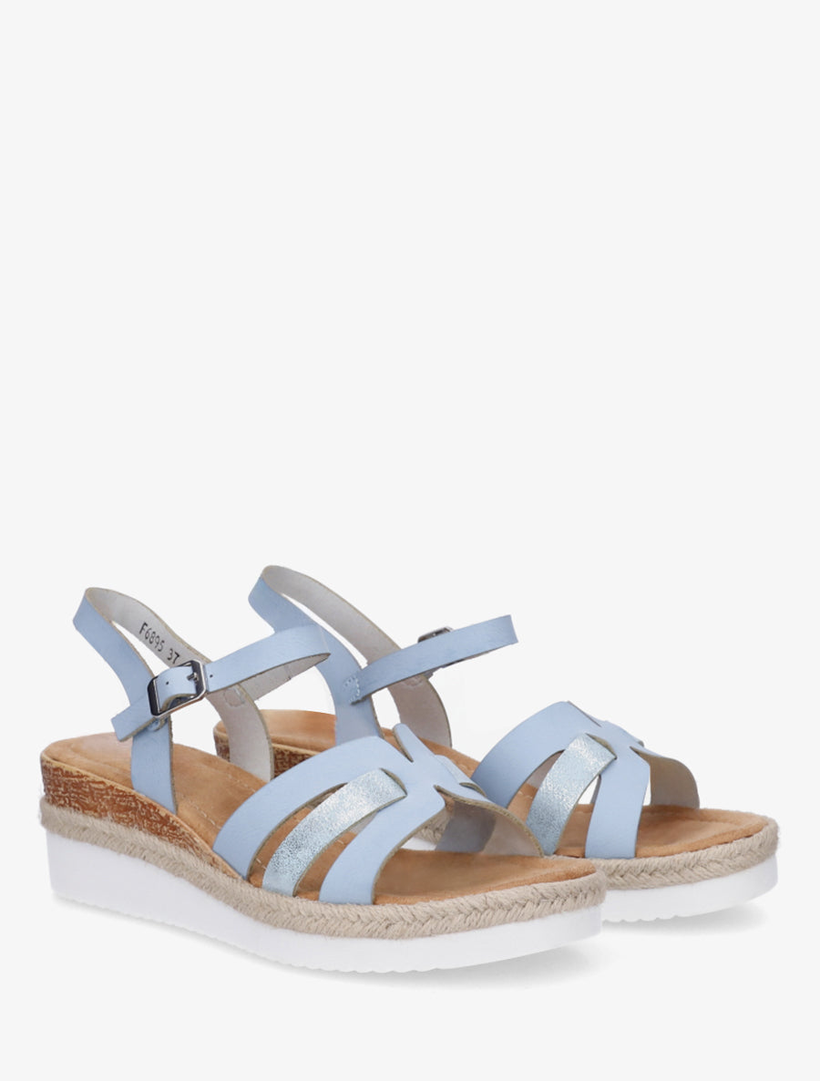 Sandales à semelle compensée ornée d&