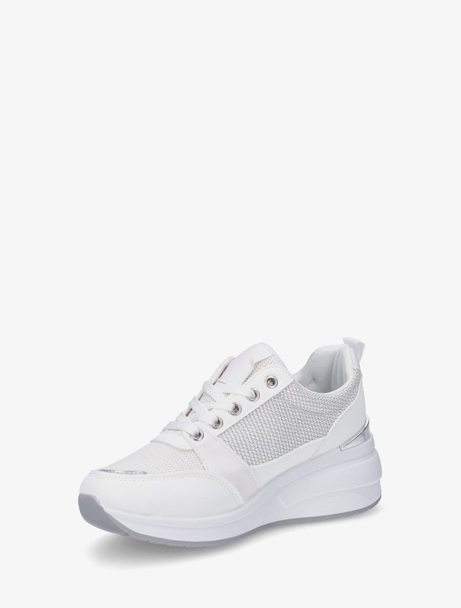 Baskets compensées à zip - Blanc - 3