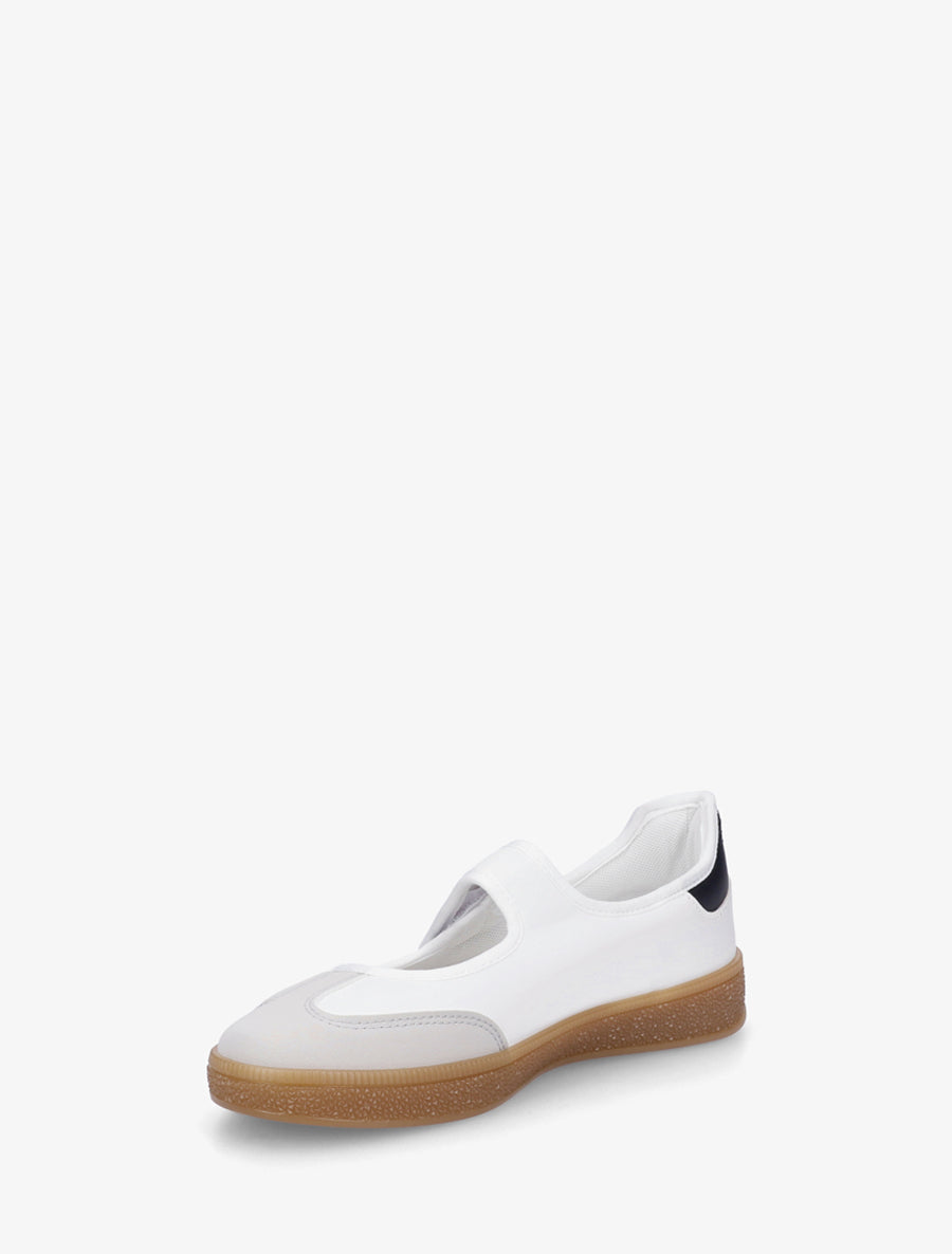 Ballerines style sneakers à scratch - Blanc - 3