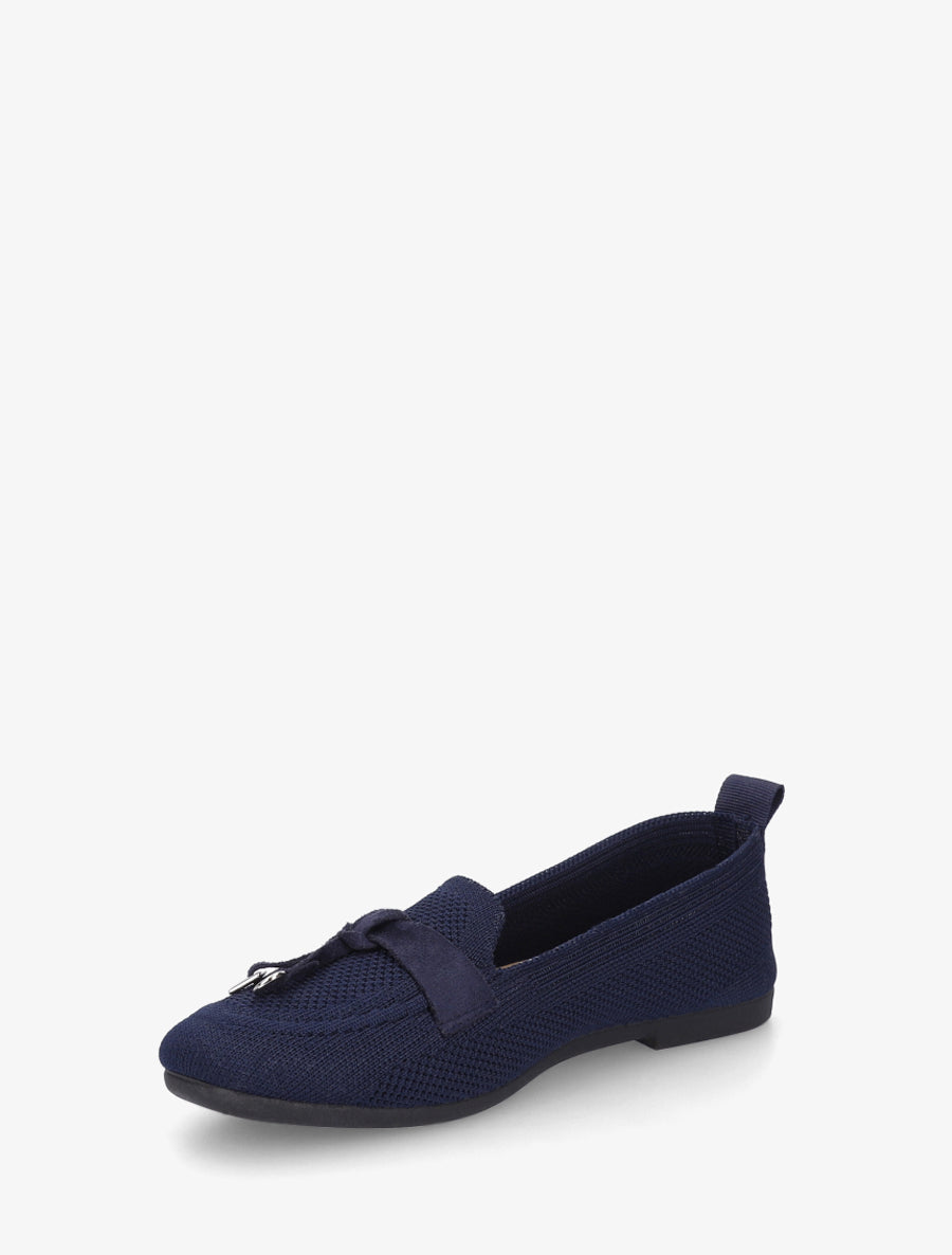 Mocassins en tissu à bijoux - Marine - 3