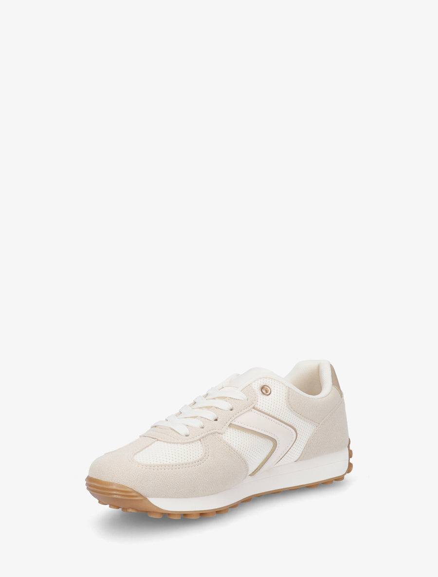 Baskets classiques en suédine et tissu - Beige - 3