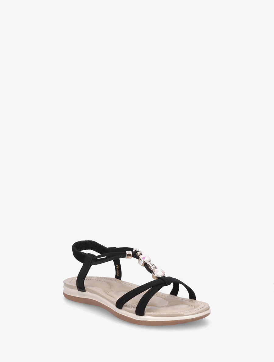 Nu-pieds confort à tour de cheville élastiquée - Noir - 2