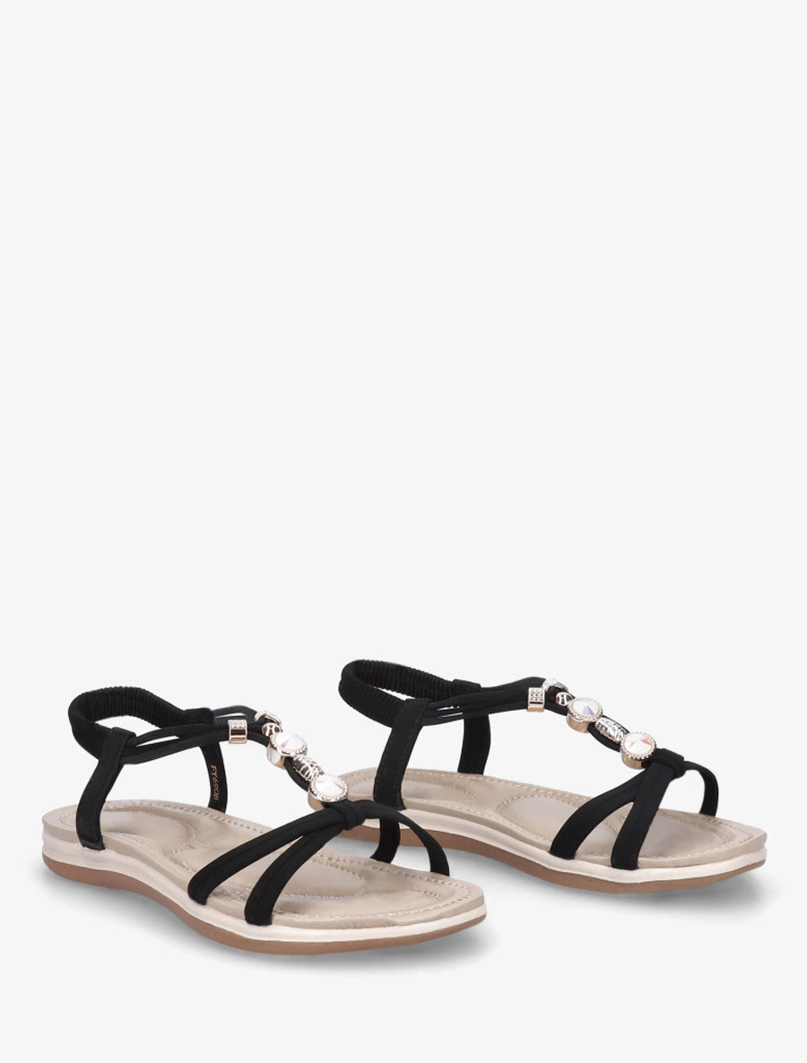 Nu-pieds confort à tour de cheville élastiquée - Noir - 4