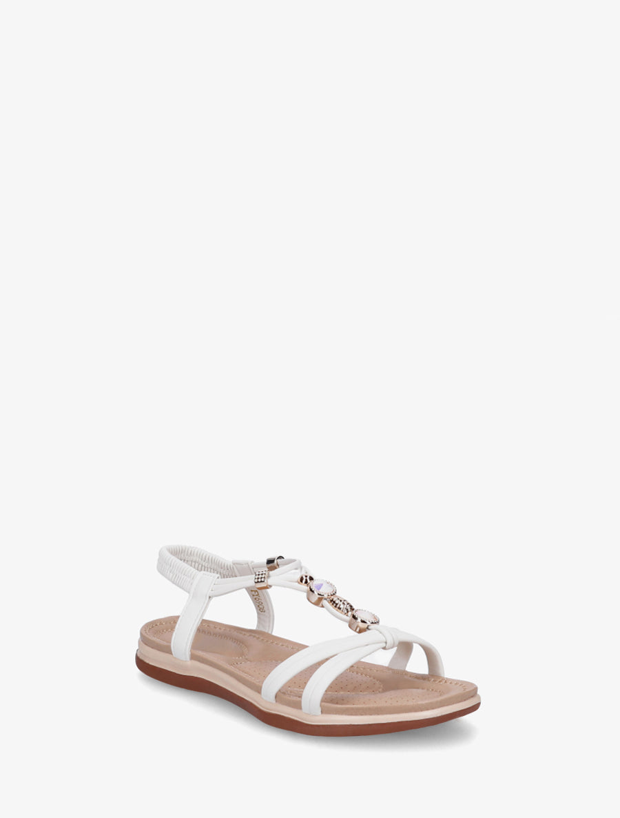 Nu-pieds confort à tour de cheville élastiquée - Blanc - 2