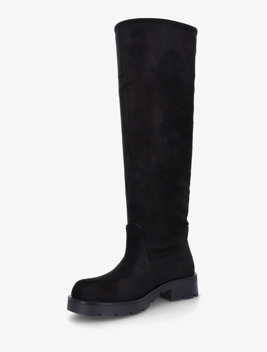 Bottes en suédine unies - Noir - 3