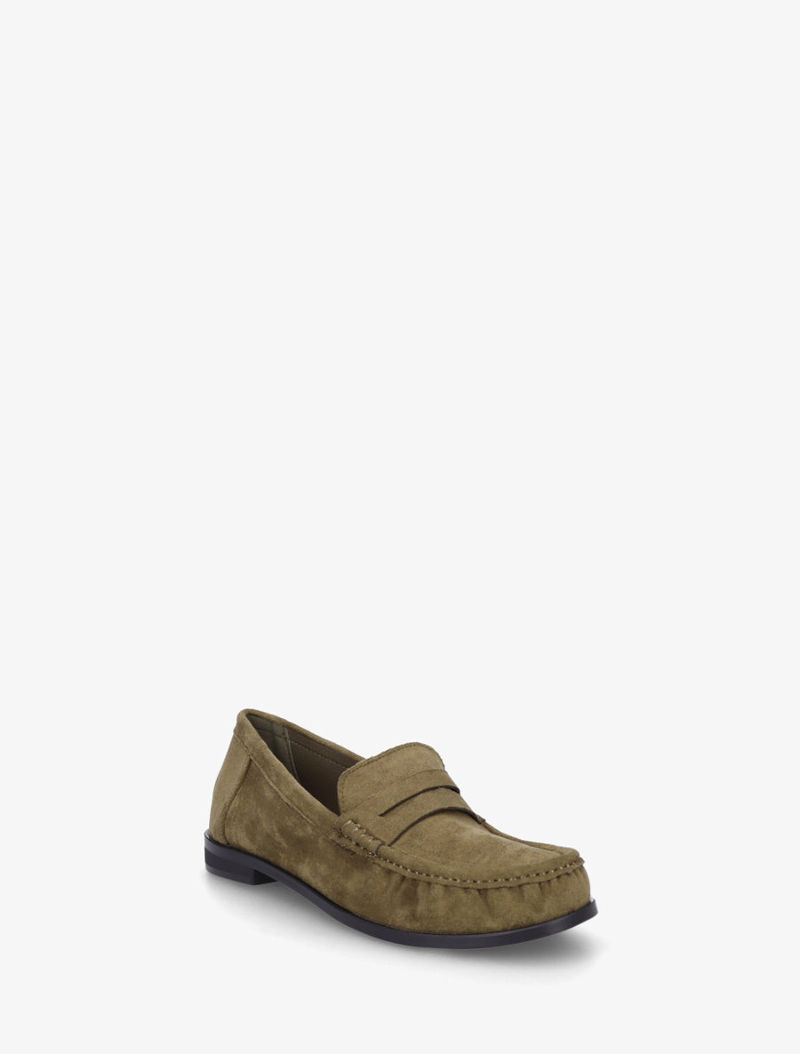 Mocassins en suédine effet froncé - Kaki - 2