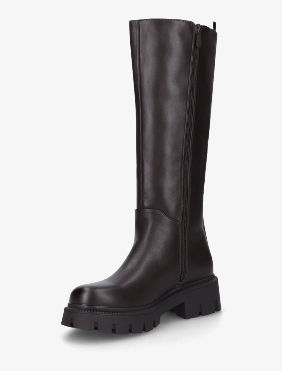 Bottes élastiquées en simili - Chocolat - 3