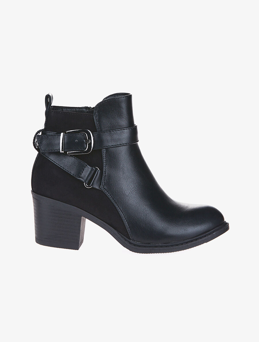 Bottines basic lanières croisées - noir - 5