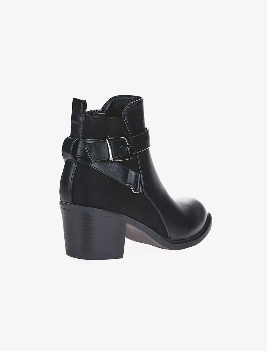 Bottines basic lanières croisées - noir - 4