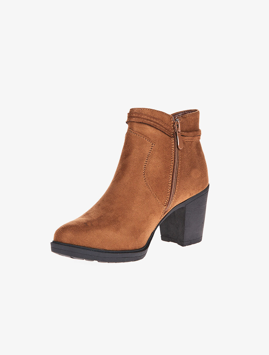 Bottines velours - camel - 3