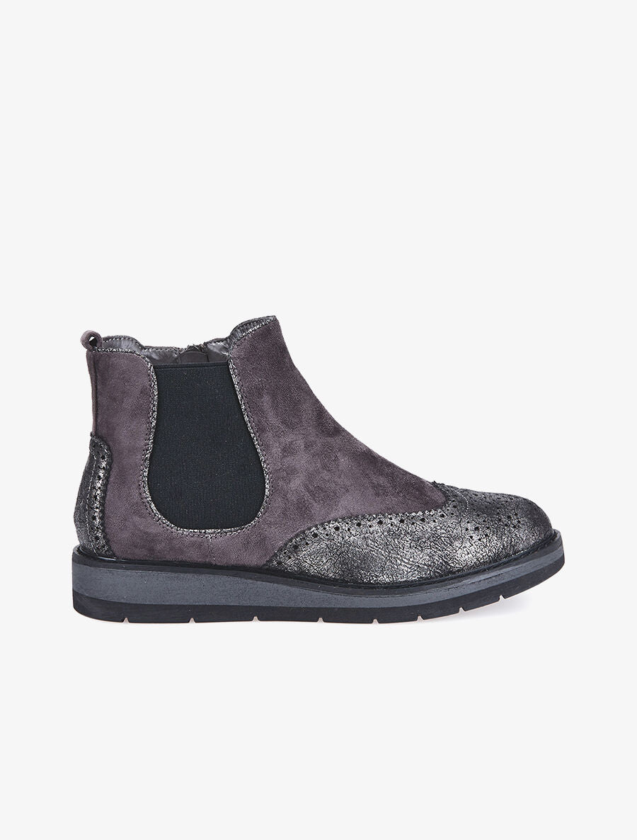 Boots bouts style derbies - gris foncé - 1