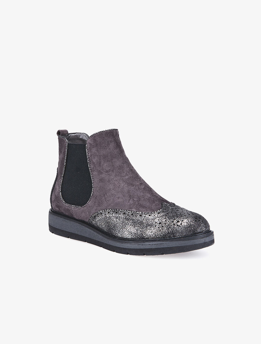 Boots bouts style derbies - gris foncé - 2