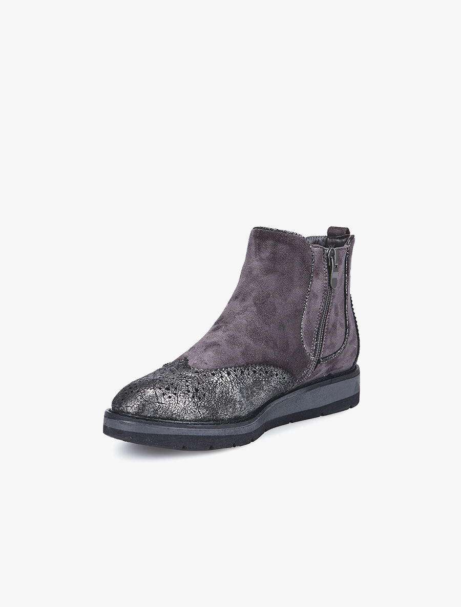 Boots bouts style derbies - gris foncé - 3