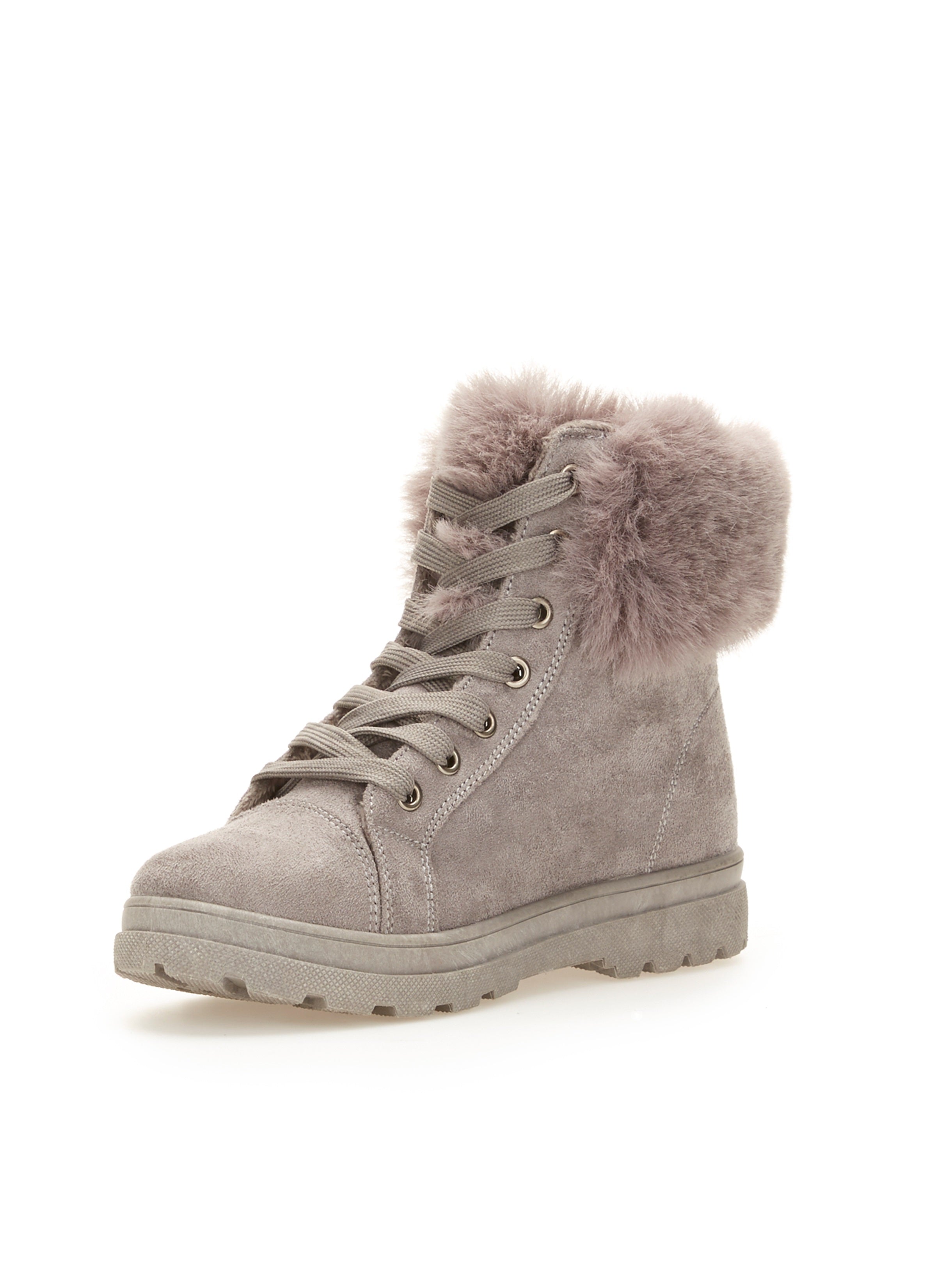 Boots cheville à fourrure - Gris - 3