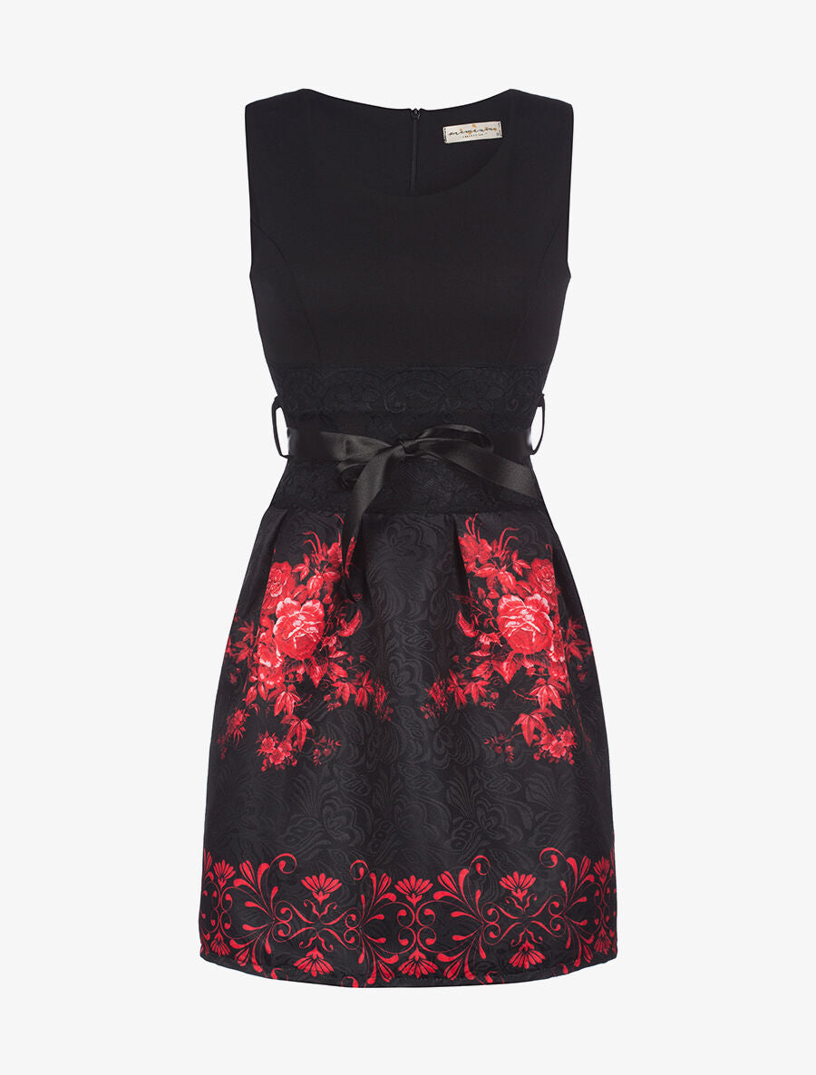 Robe bas motifs - noir - 1