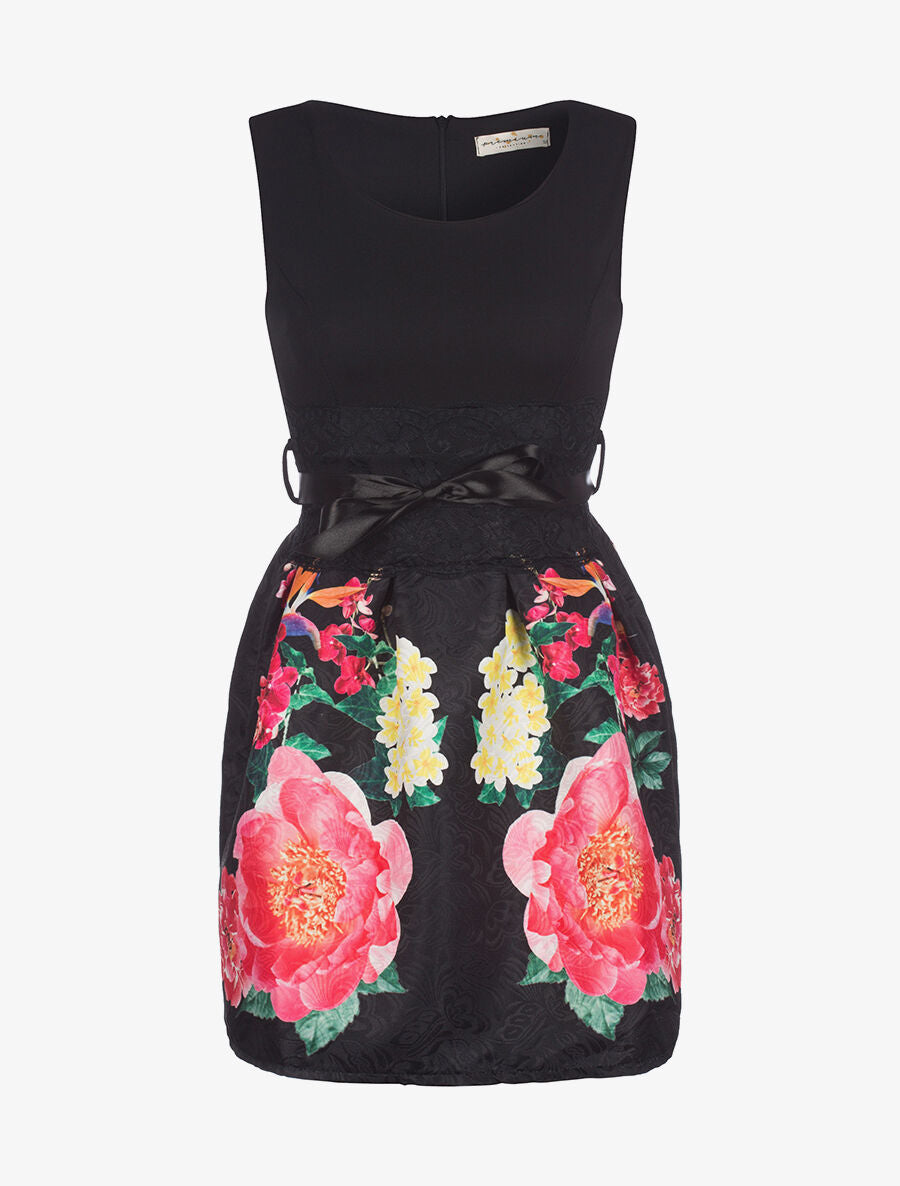Robe bas motifs - noir - 1