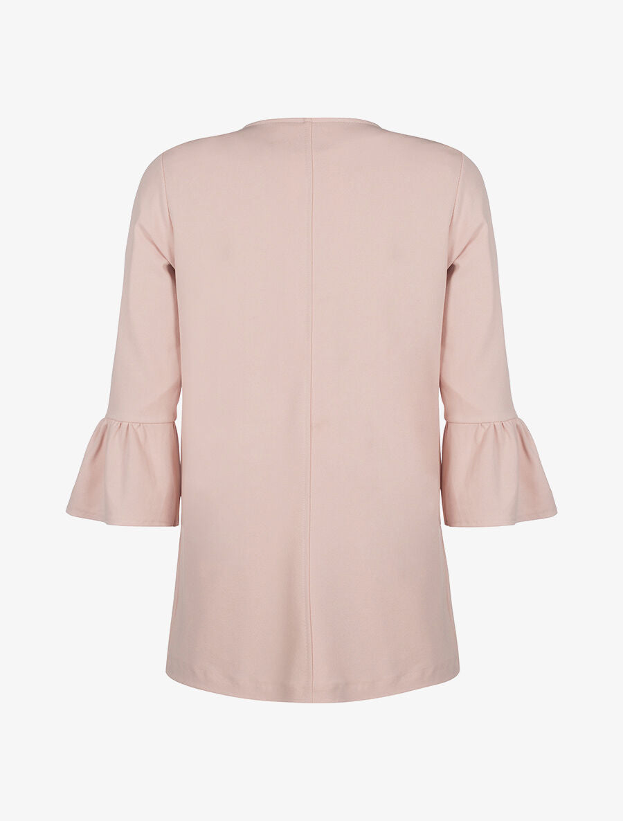 Veste longue manches à volant - rose - 2