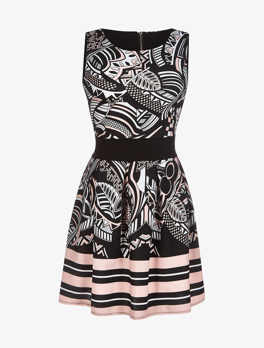 Robe imprimée - rose - 1