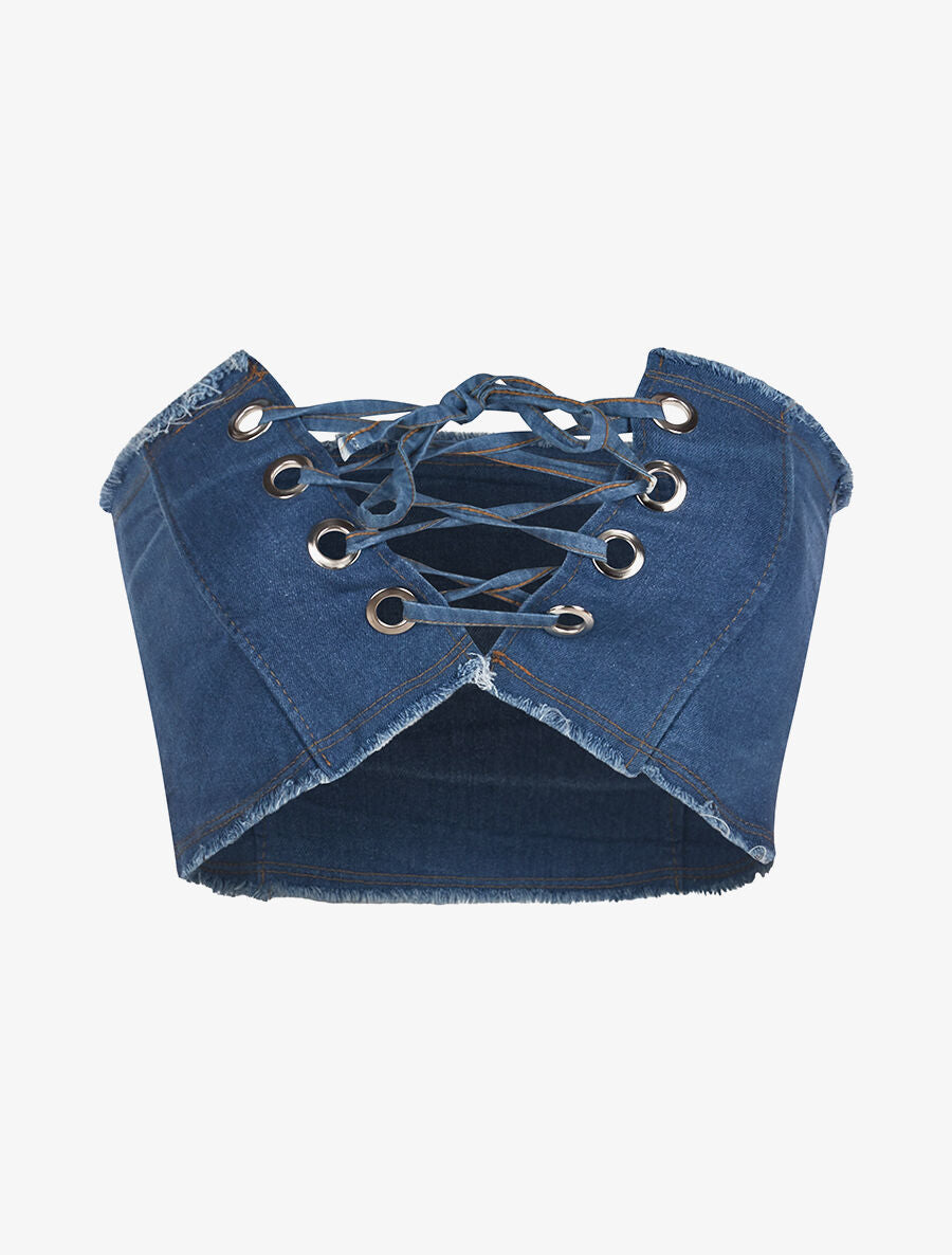 Corset denim - bleu - 5