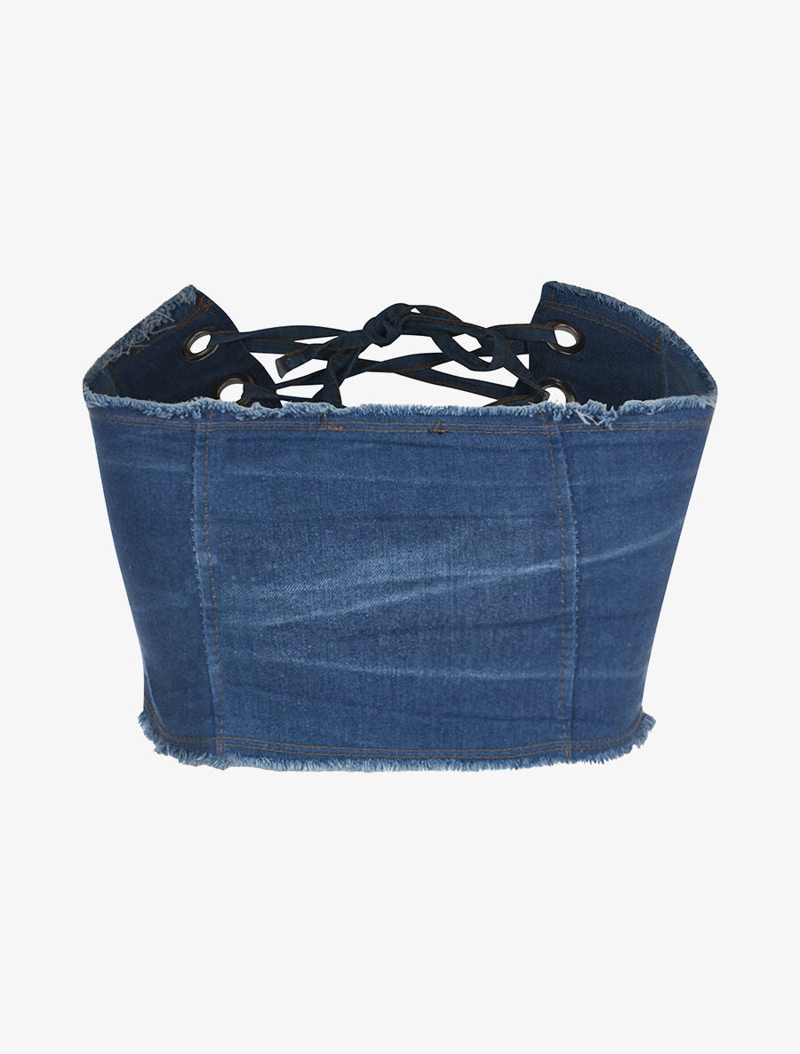 Corset denim - bleu - 2