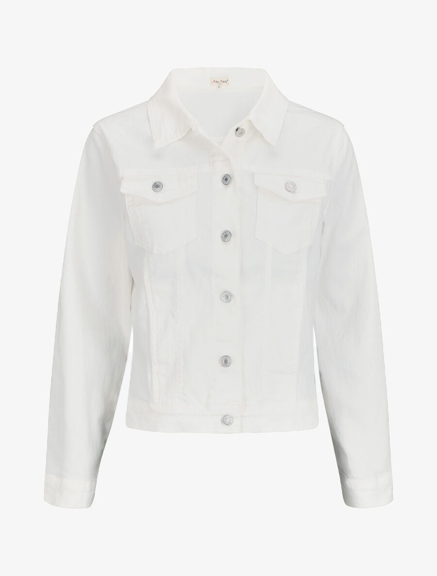 Veste oversize en jean basique - Blanc - 4