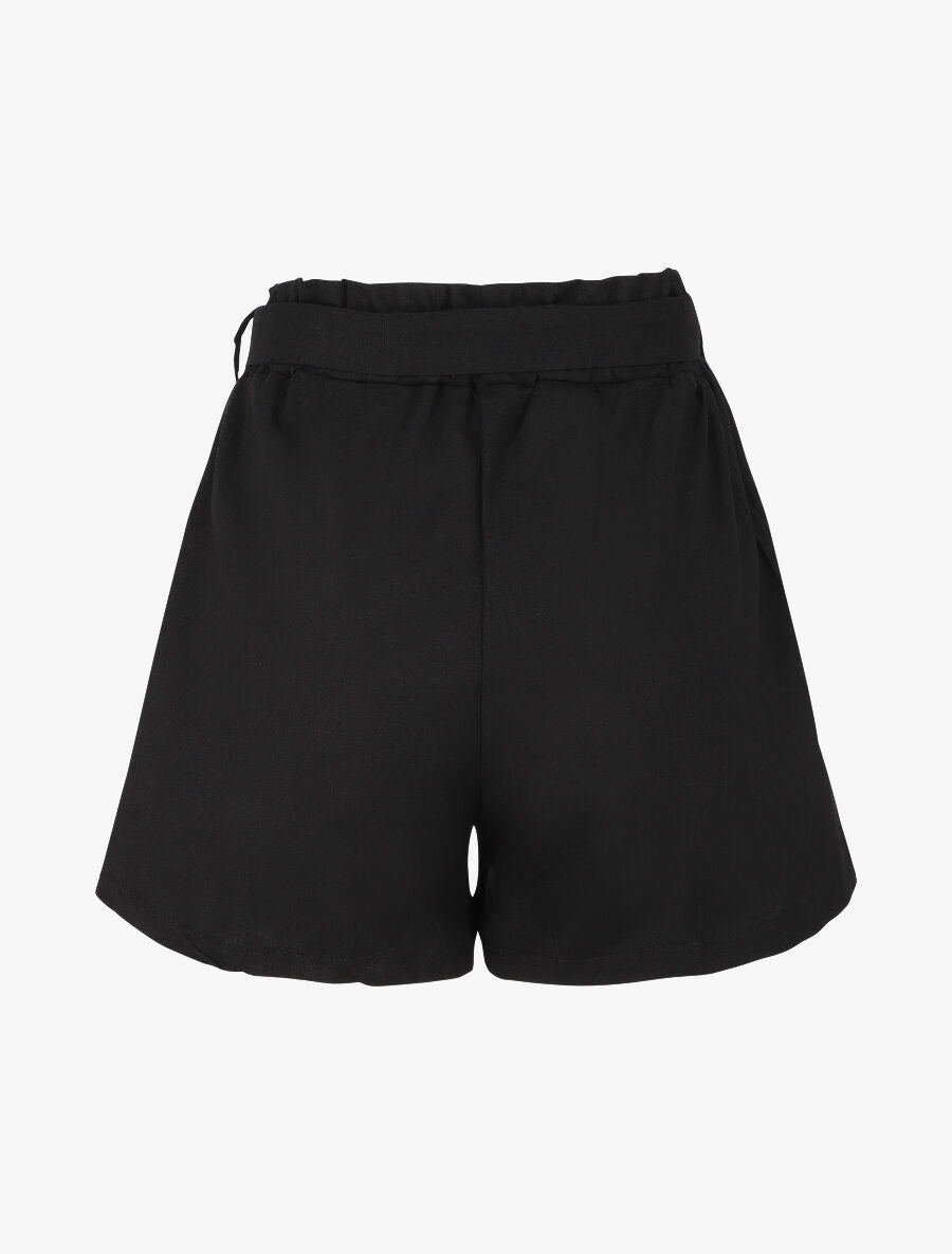 Short paperbag en lin - Noir - 2