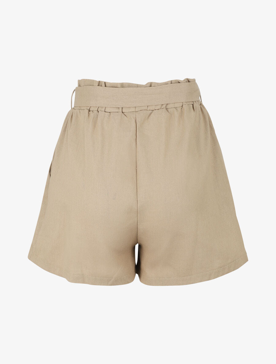 Short paperbag en lin - Beige - 2