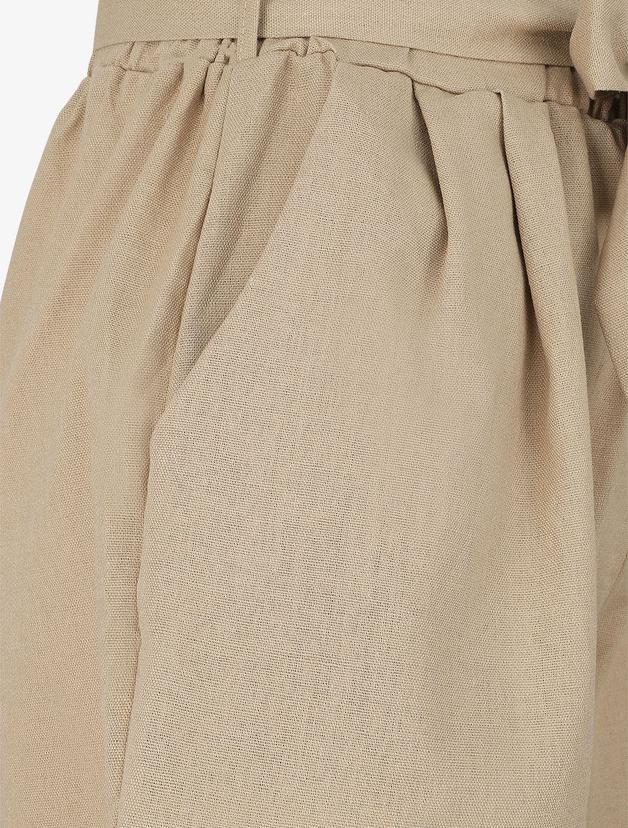 Short paperbag en lin - Beige - 3