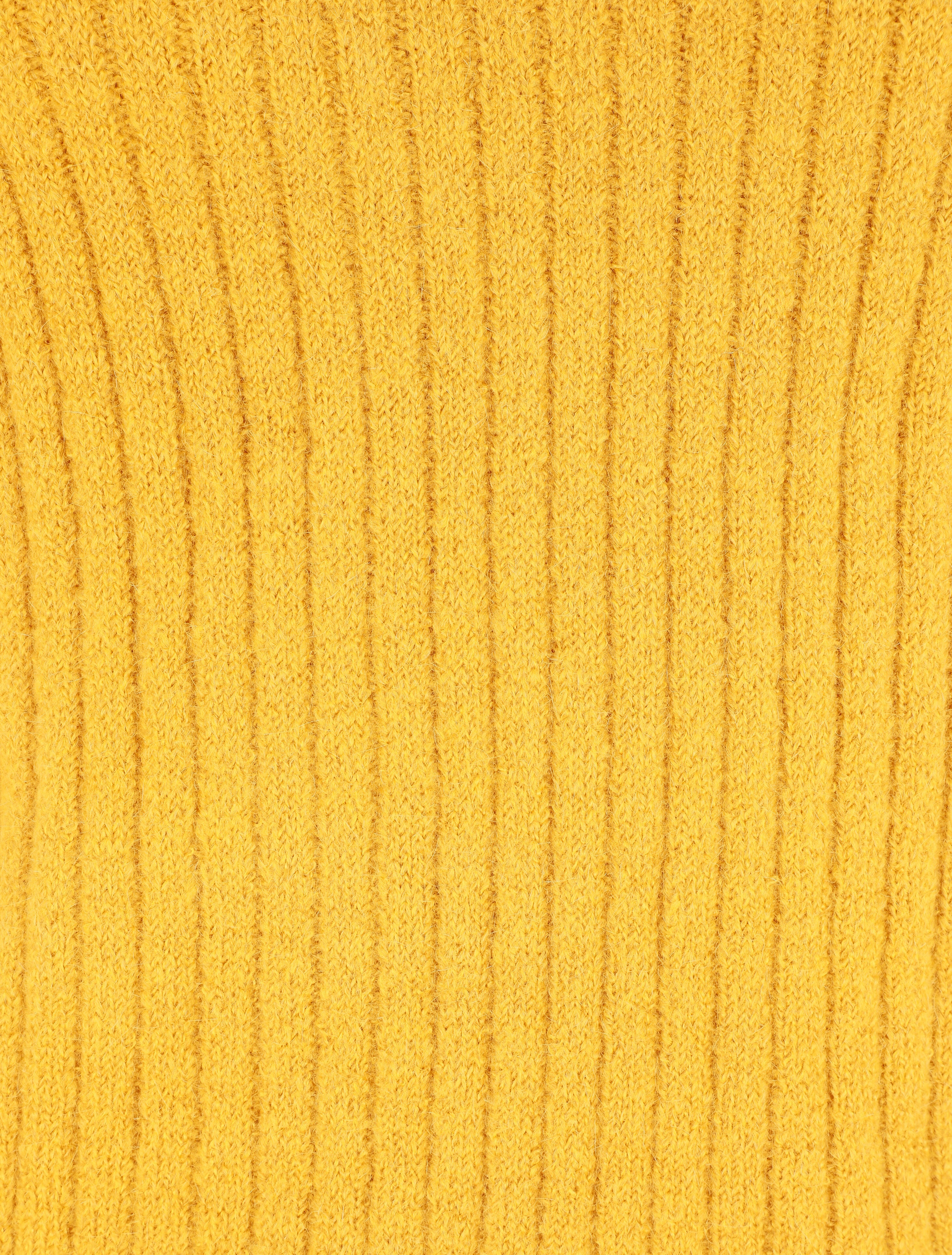Pull en laine mélangée à col roulé - Jaune moutarde - 3