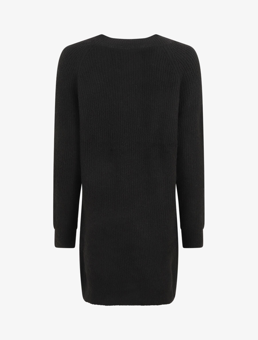 Robe pull à col en V - Noir - 2