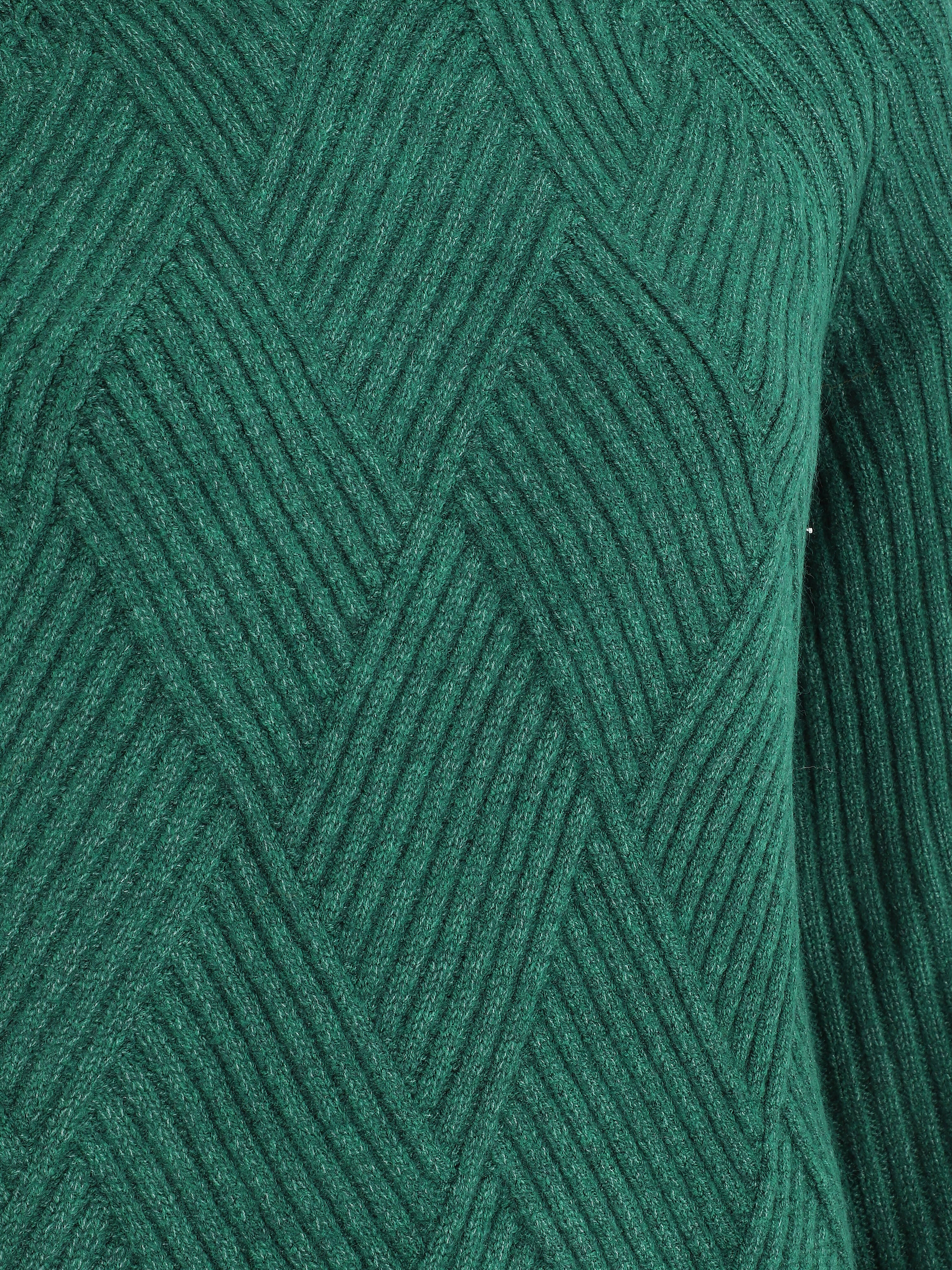 Robe pull à col montant - Vert sapin - 3