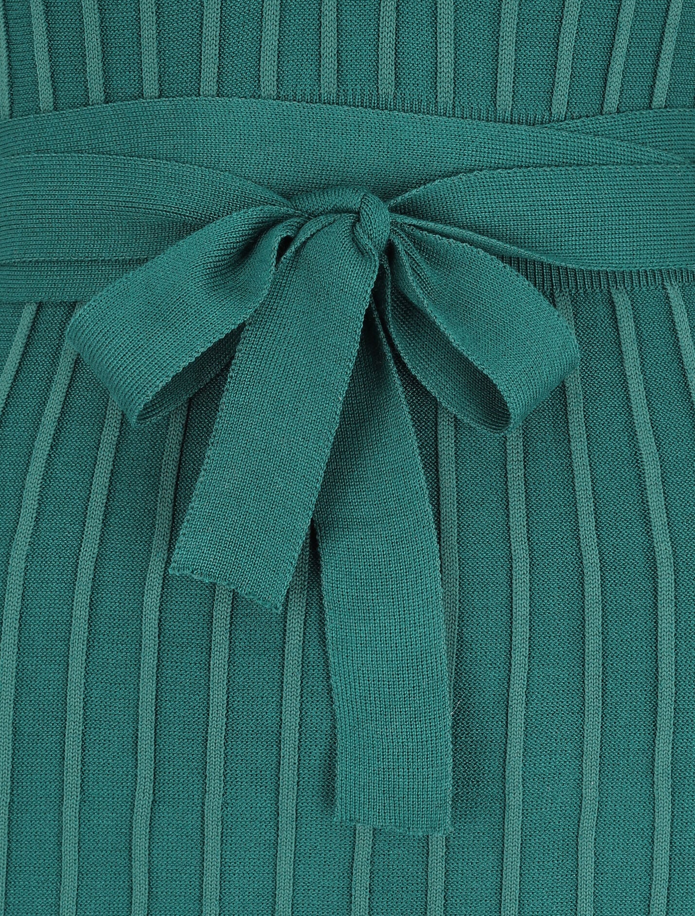 Robe pull côtelée coupe patineuse - Vert sapin - 3
