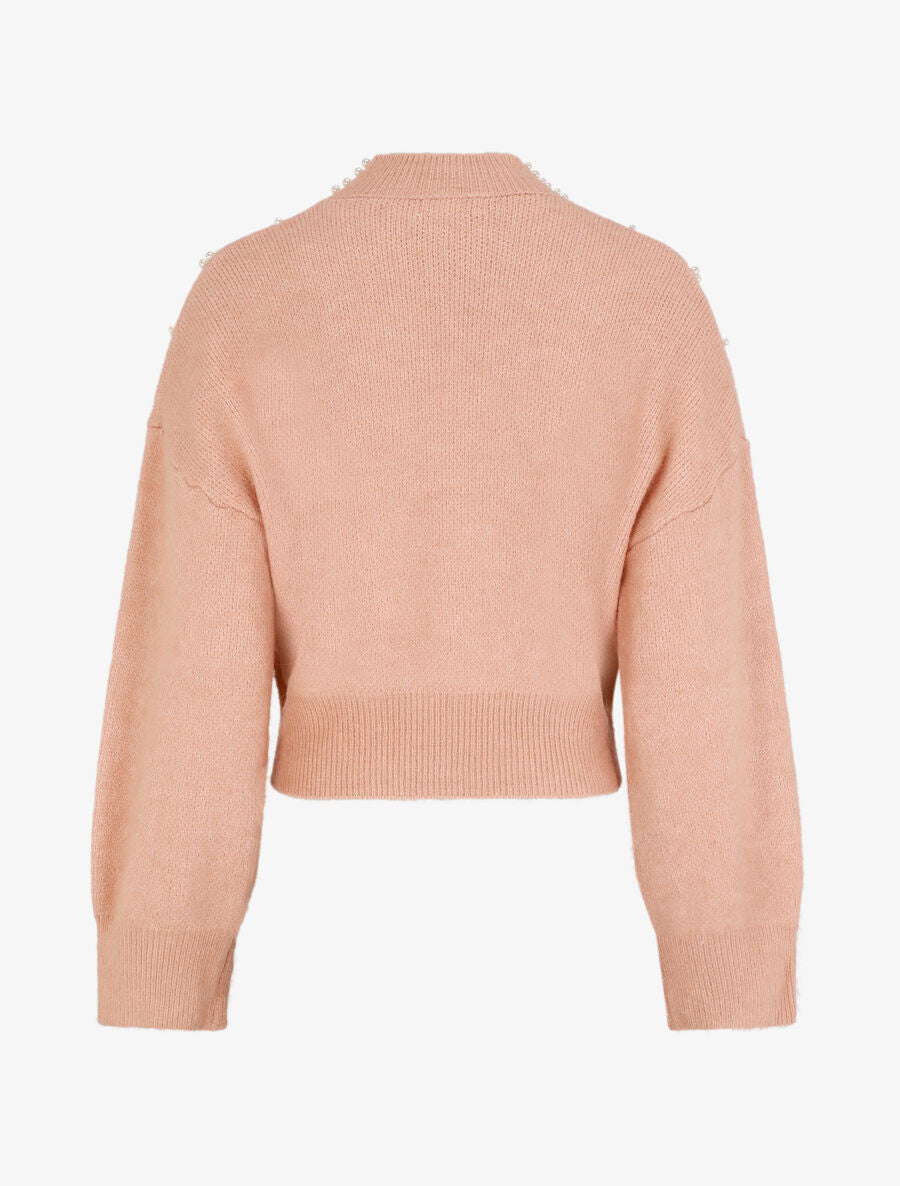 Pull à perles - Rose poudré - 2