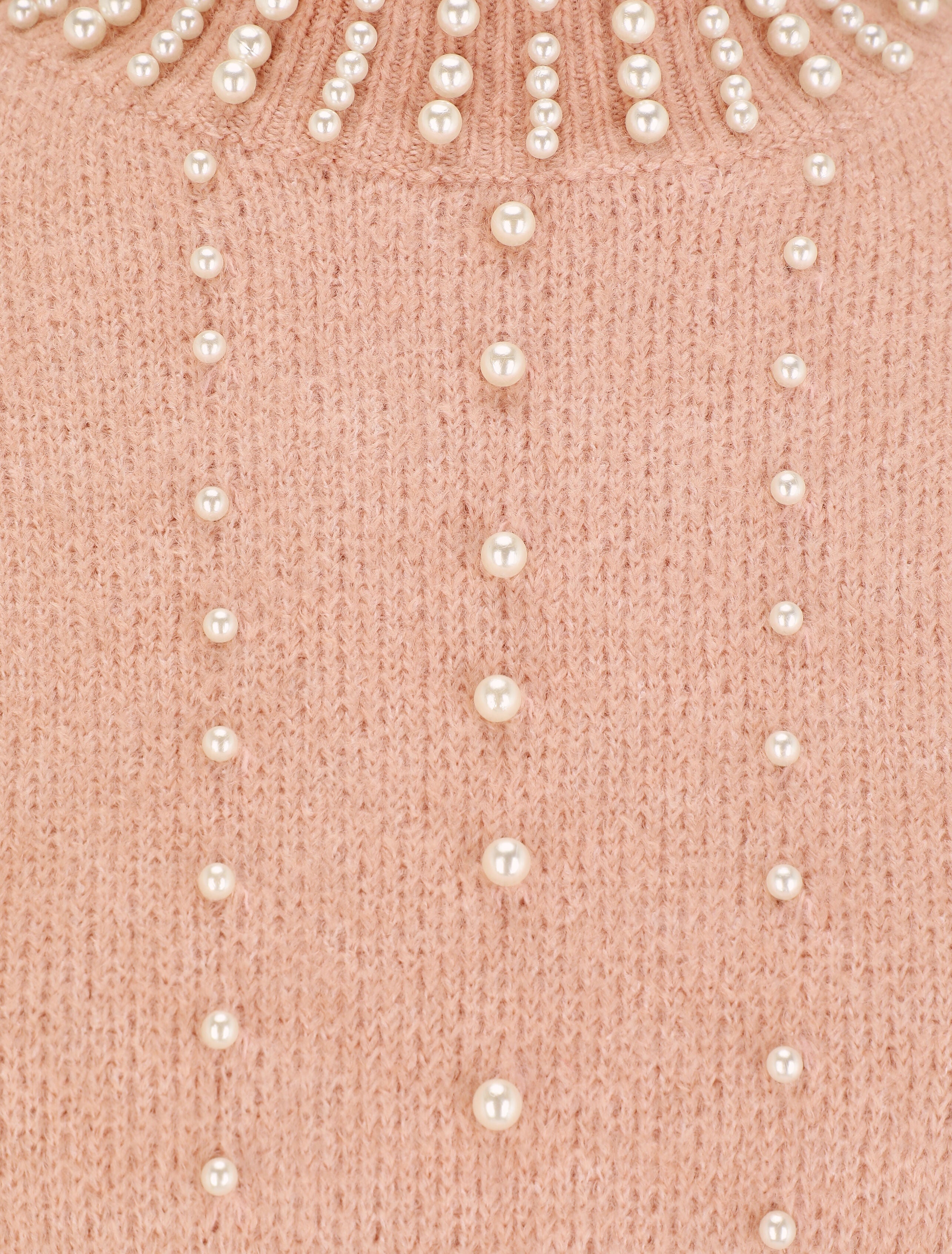 Pull à perles - Rose poudré - 3