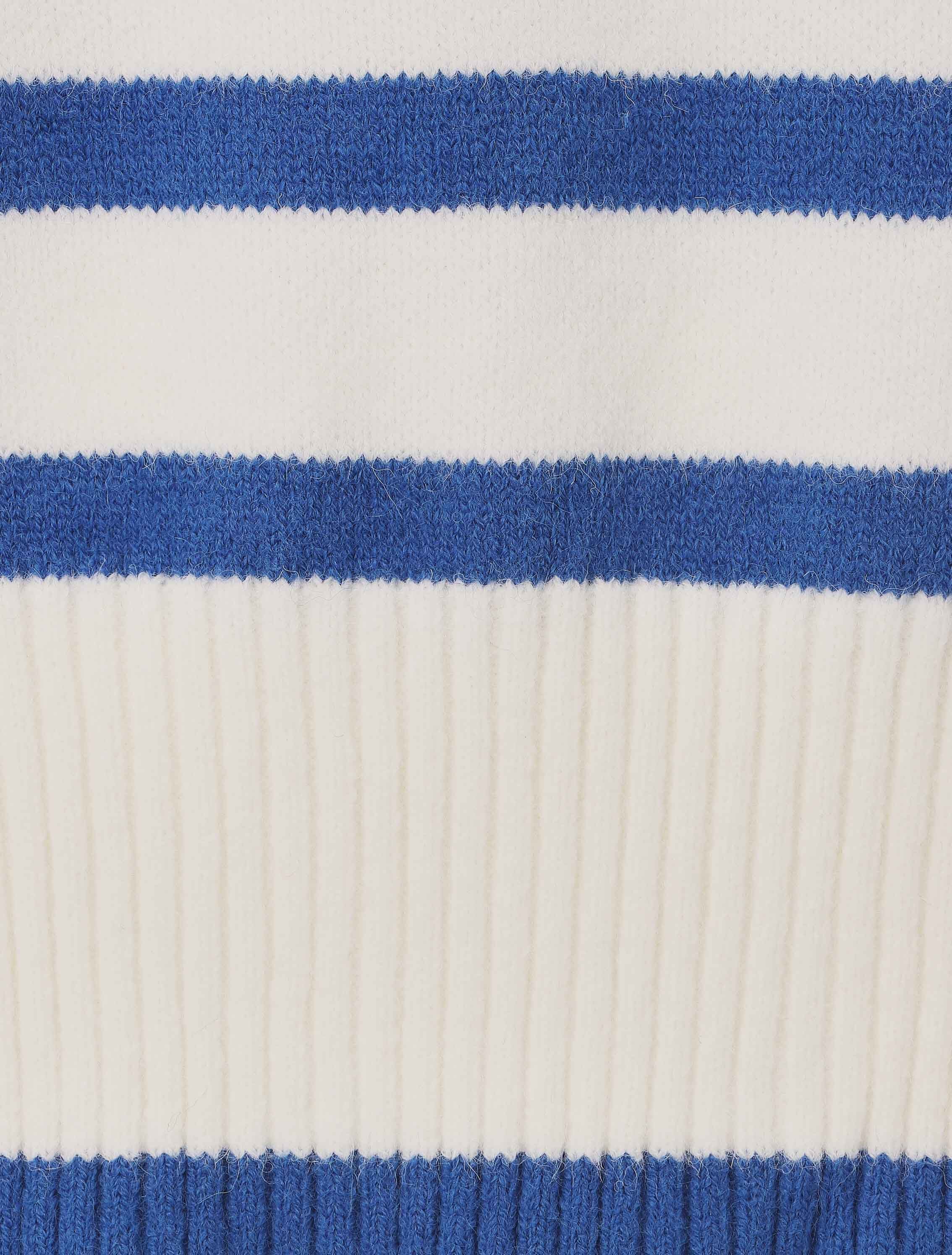 Pull ample rayé à col V - Bleu - 4