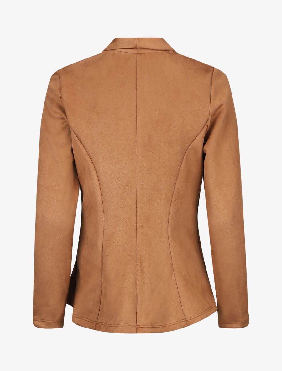 Blazer ajustée en suédine - Camel - 2
