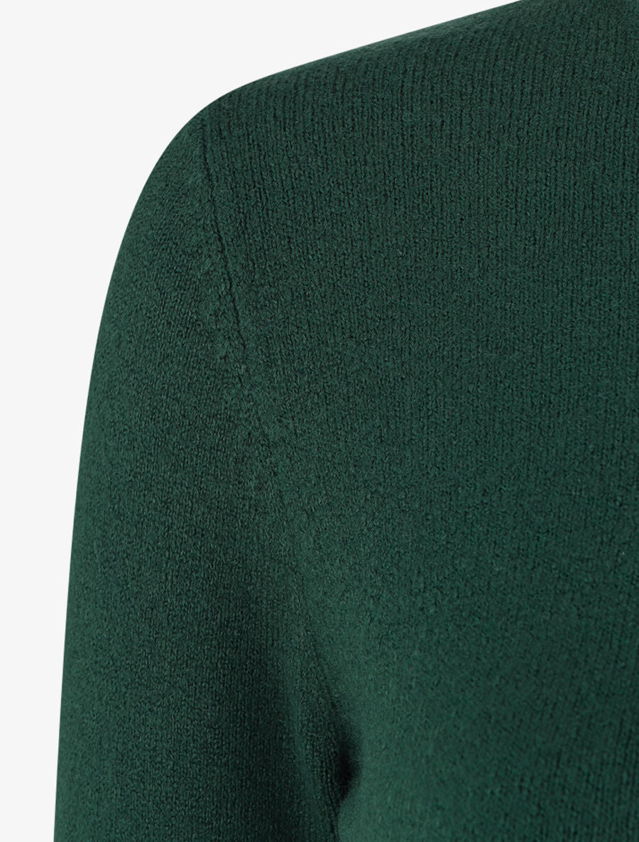 Pull col montant en cachemire mélangé - Vert bouteille - 3