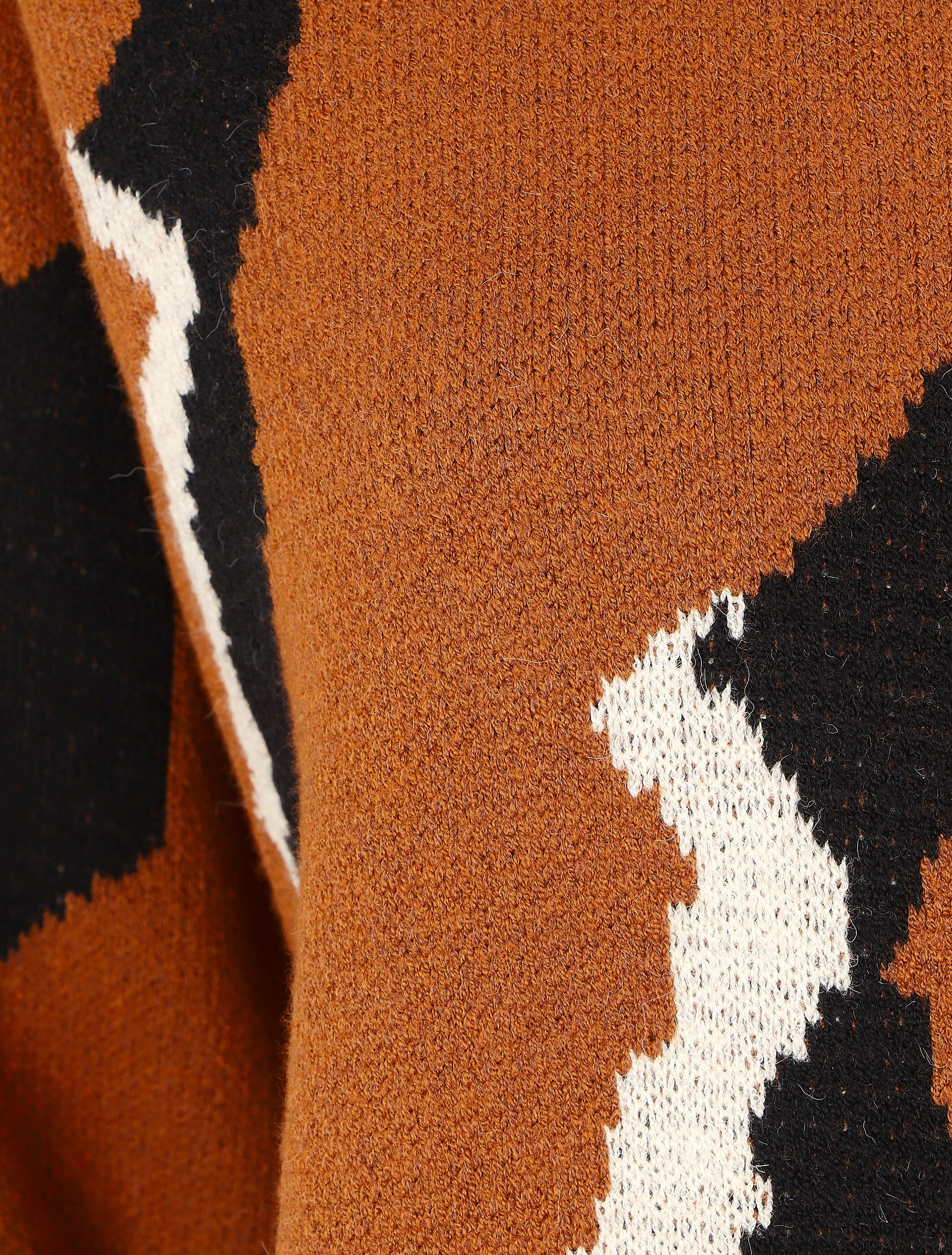 Pull en laine mélangée imprimé vintage - Marron - 3