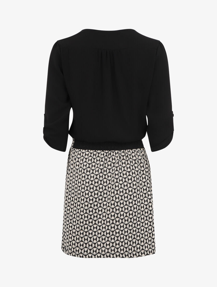 Robe droite à motif géométrique - Noir - 2
