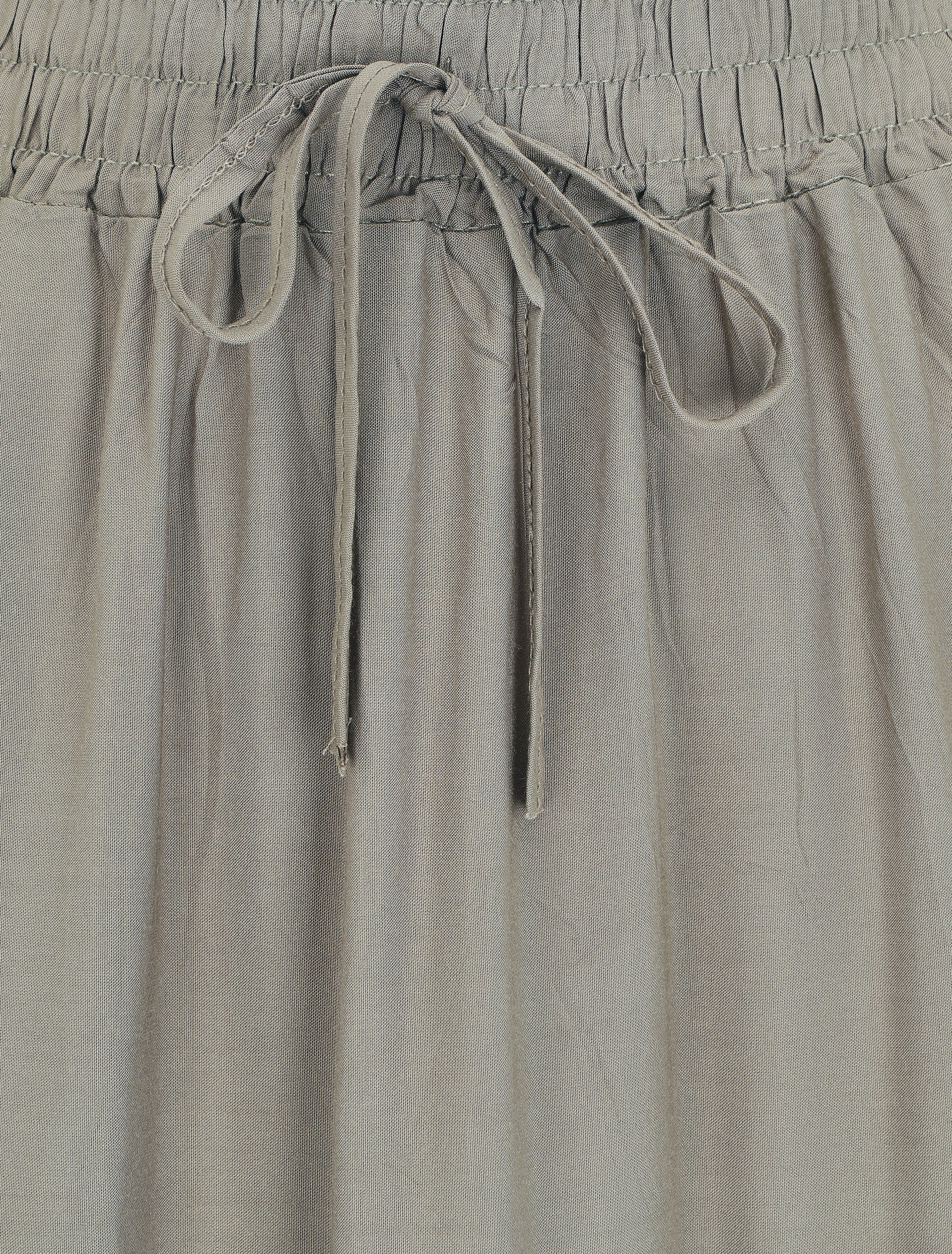 Jupe longue à taille élastiquée - Kaki - 3