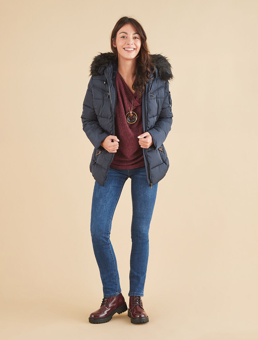 Doudoune à poche boutonnée à l&