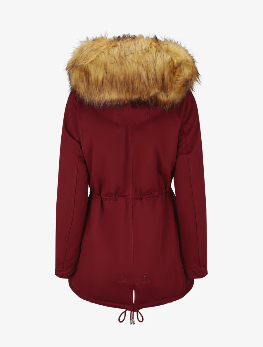 Parka fourrée à capuche - Bordeaux - 2