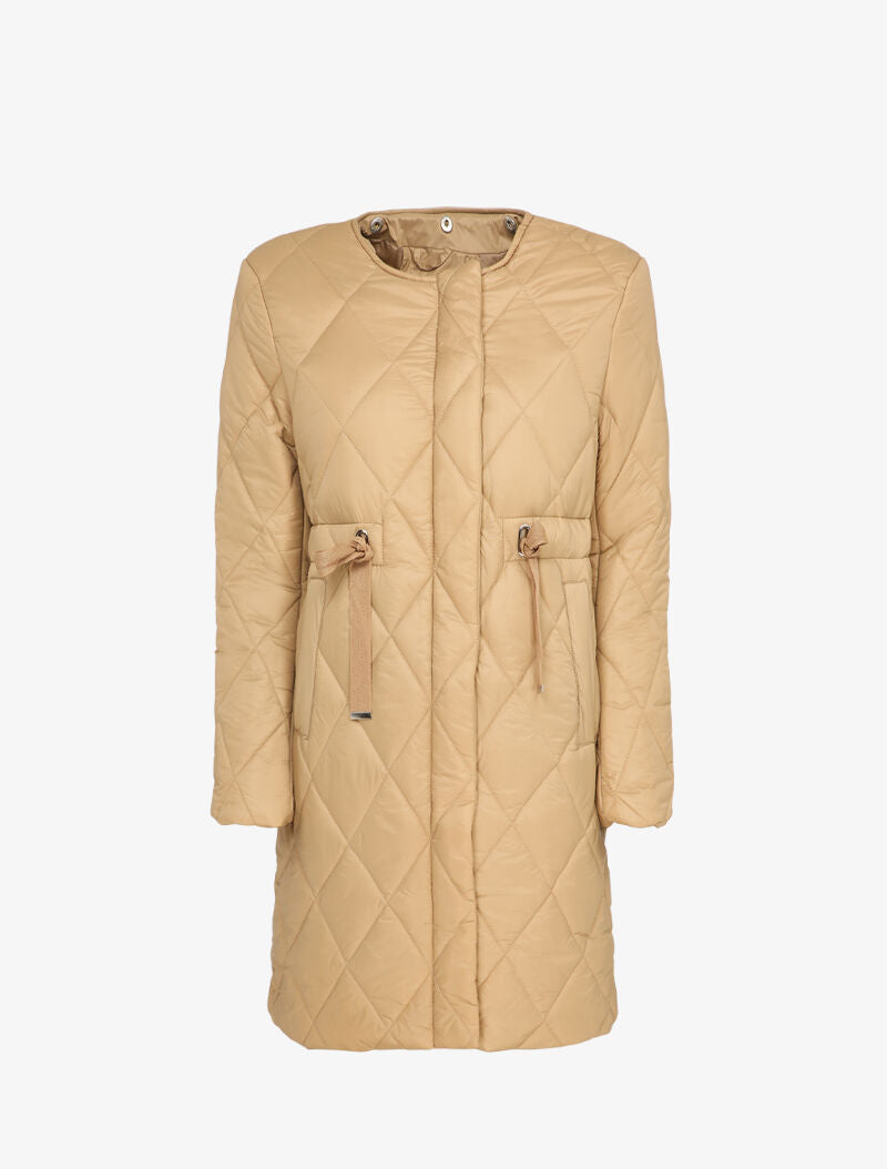 Doudoune matelassée à liens de serrage - Beige - 3